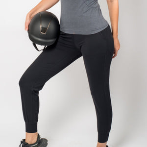 Women black training pants