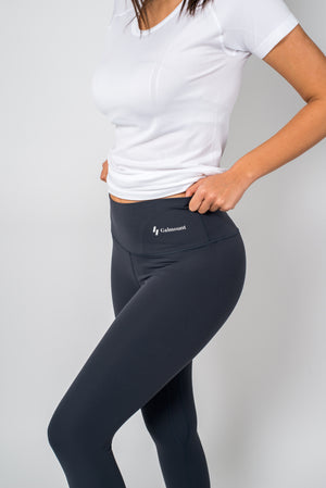 women blue grey leggings